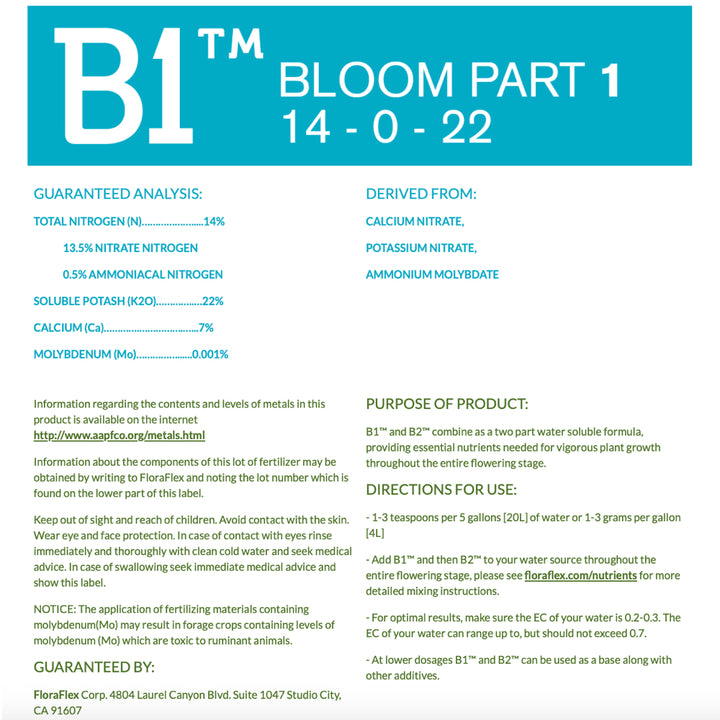 Floraflex Nutrients - Bloom B1 + B2 Combo